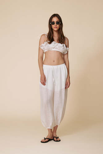 Lightweight White Linen Pants - SS25 - PNK Casual