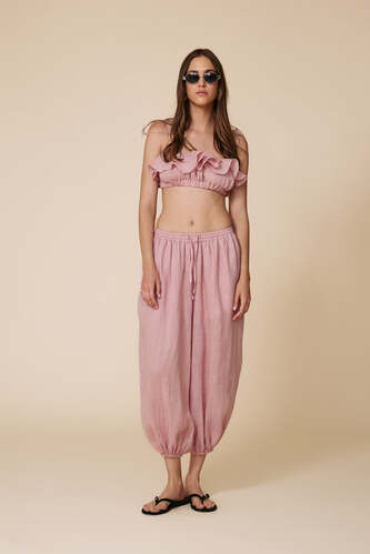 Lightweight Rose Linen Pants - SS25 - PNK Casual