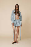 Aqua Wrap Blouse With Long Sleeves - SS25