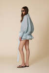 Aqua Wrap Blouse With Long Sleeves - SS25