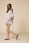 Light Beige Wrap Blouse With Long Sleeves - SS25