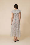 Light Green Midi Lace Dress With Ruffled Neckline - SS25