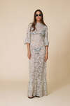 Light Green Maxi Lace Dress With Three-Guarter Flared Sleeves - SS25
