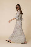 Light Green Maxi Lace Dress With Three-Guarter Flared Sleeves - SS25