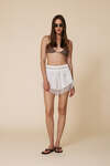 White Lightweight Shorts Finished With Delicate Lace Trim At The Hem - SS25