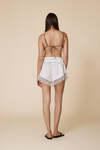 White Lightweight Shorts Finished With Delicate Lace Trim At The Hem - SS25