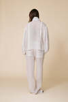 Loose-Fit White Blouse With Voluminous Balloon Sleeves With Wide Cuffs - SS25