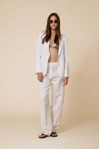 White Linen Casual Pants - SS25 - PNK Casual