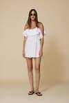 Backless White Cotton Mini Dress - SS25