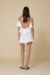 Backless White Cotton Mini Dress - SS25