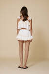 Cropped top with delicate ruffles and lace straps - SS25