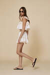 Cropped top with delicate ruffles and lace straps - SS25