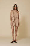 One Shoulder Beige Mini Dress - SS25