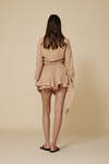 Beige Cotton Wrap Linen Blouse - SS25