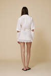 White Versatile Linen Shirt With Lace - SS25