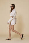 White Versatile Linen Shirt With Lace - SS25