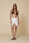 White Versatile Linen Shirt With Lace - SS25