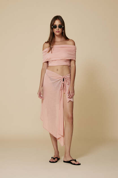 Asymmetrical Pink Pareo Skirt - SS25