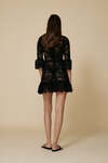 Black Mini Lace Dress With Three-Guarter Flared Sleeves - SS25