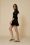 Black Mini Lace Dress With Three-Guarter Flared Sleeves - SS25