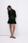 Black Mini Lace Dress With Three-Guarter Flared Sleeves - SS25