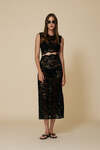 Black Lace Midi Dress With A Feminine Cut And A Delicate Waist Cut-Out - SS25
