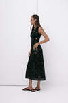 Black Lace Midi Dress With A Feminine Cut And A Delicate Waist Cut-Out - SS25