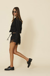 Black Shorts Finished With Delicate Lace Trim At The Hem - FW25