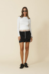 Black Skirt With Lace Insert At The Waistband - FW25