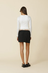 Black Skirt With Lace Insert At The Waistband - FW25