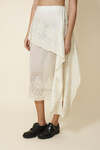 Off-White Embroidered Skirt Featuring An Asymmetric Cut And Soft Side Draping - Pre-Spring26