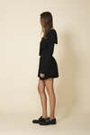 Black Mini Dress With A Relaxed Fit And Long Flared Sleeves - Pre-Spring26
