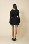 Black Mini Dress With A Relaxed Fit And Long Flared Sleeves - Pre-Spring26