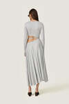 Grey Dress With a Front Cut-Out Detail And Adjustable Lace-Up Tie - SS26