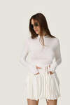 White Dress WIth Long Sleeves And Adjustable Waist Tie - SS26