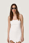White Dress featuring a discreet wire inserted into the hem - SS26