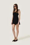 Black Dress featuring a discreet wire inserted into the hem - SS26