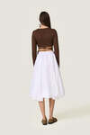 Brown Cropped Blouse With a Front Cut-Out Detail And Adjustable Lace-Up Tie - SS26