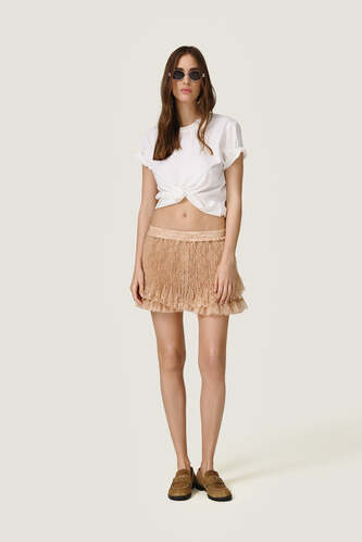Beige Shorts With Fine Pleats - SS26 - PNK Casual