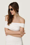 White midi dress with a draped design - SS26