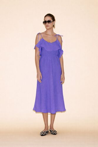 Backless Indigo Cotton Midi Dress - PNK Casual