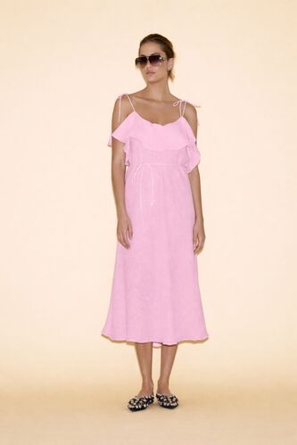 Backless Rose Cotton Midi Dress - PNK Casual