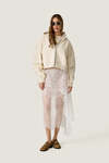 Long Sleeve Zipped Light Beige Cotton Hoodie - SS26
