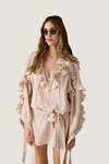 Beige Dress With Ruffled Details - SS26