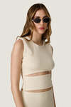 Beige Dress with a modern waist cut-out - SS26