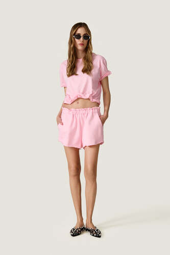 Rose T-shirt featuring a discreet wire inserted into the hem - SS26 - PNK Casual