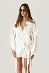 Off White Dress With Ruffled Details - SS26