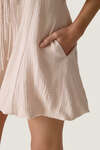 Beige dress with a fluid silhouette and wide sleeves - SS26
