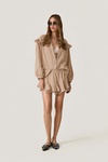 Beige Oversized Cotton Blouse