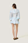 Airy baby blue chiffon blouse with oversized ruffle details - SS26